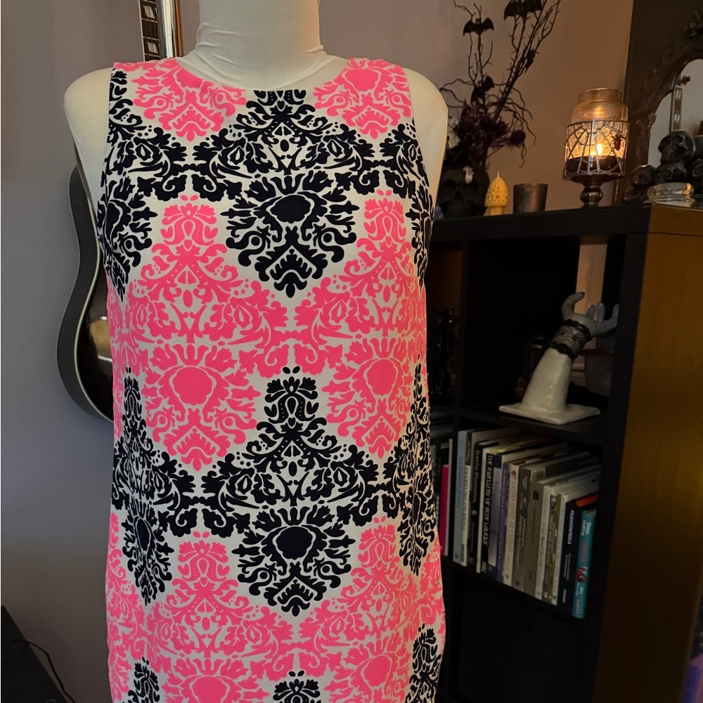 Monteau Pink and Black Patterned Mini Dress